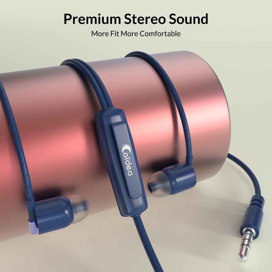 Caidea CHF500 Wired Earphone with Mic | 3.5 mm Jack I 10 mm I Blue