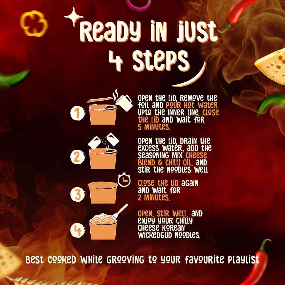 Wickedgud Chilli Cheese Instant Korean Cup Noodles