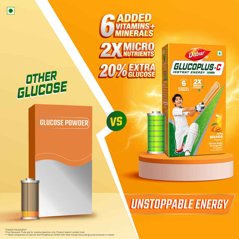 Dabur Glucoplus-C Mango Instant Energy Glucose Powder