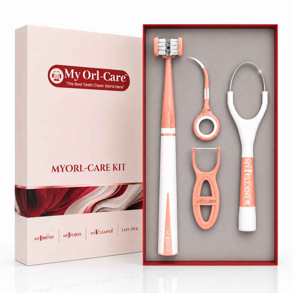 My Orl-Care Kit | 3-Sided Soft Bristle Toothbrush, Floss, Tongue Cleaner, Toothpick 