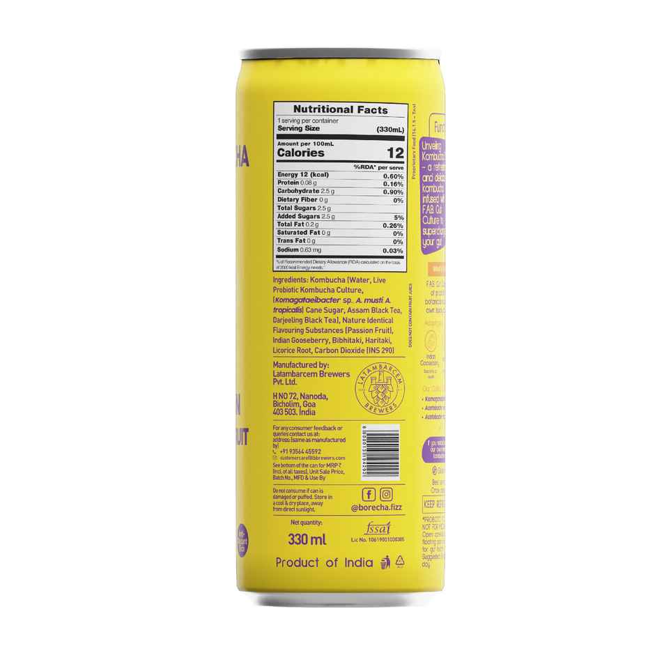 Borecha Hawaiian Passionfruit Probiotic Kombucha