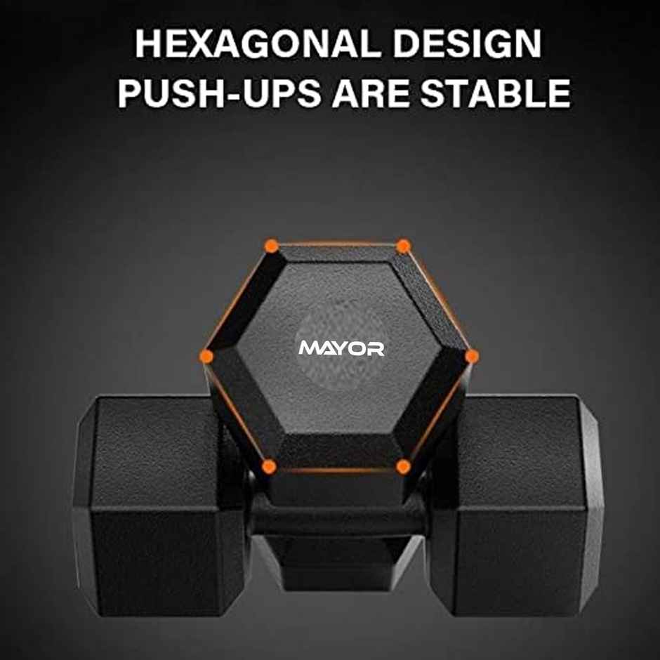 Mayor PVC Hexa Dumbbells Set for Home Gym | Weight Training Fitness Dumbbells