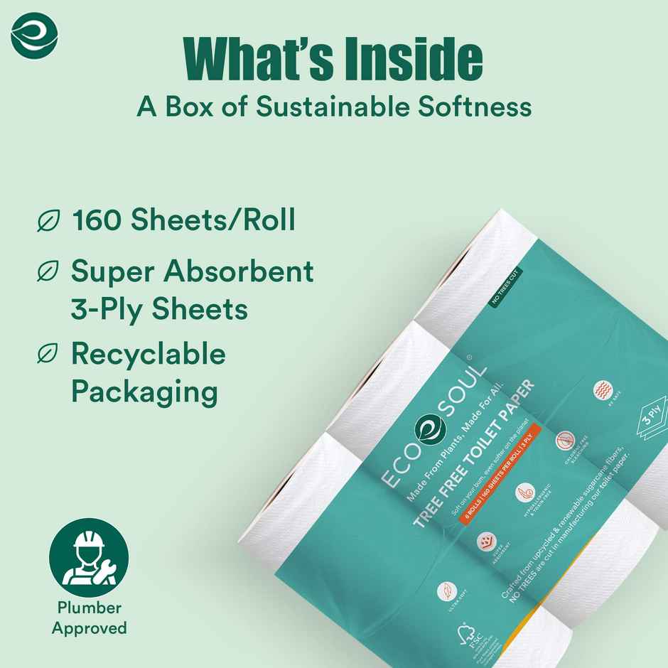 ECO SOUL 3Ply | 160 x 2 Rolls | Toilet Paper Combo