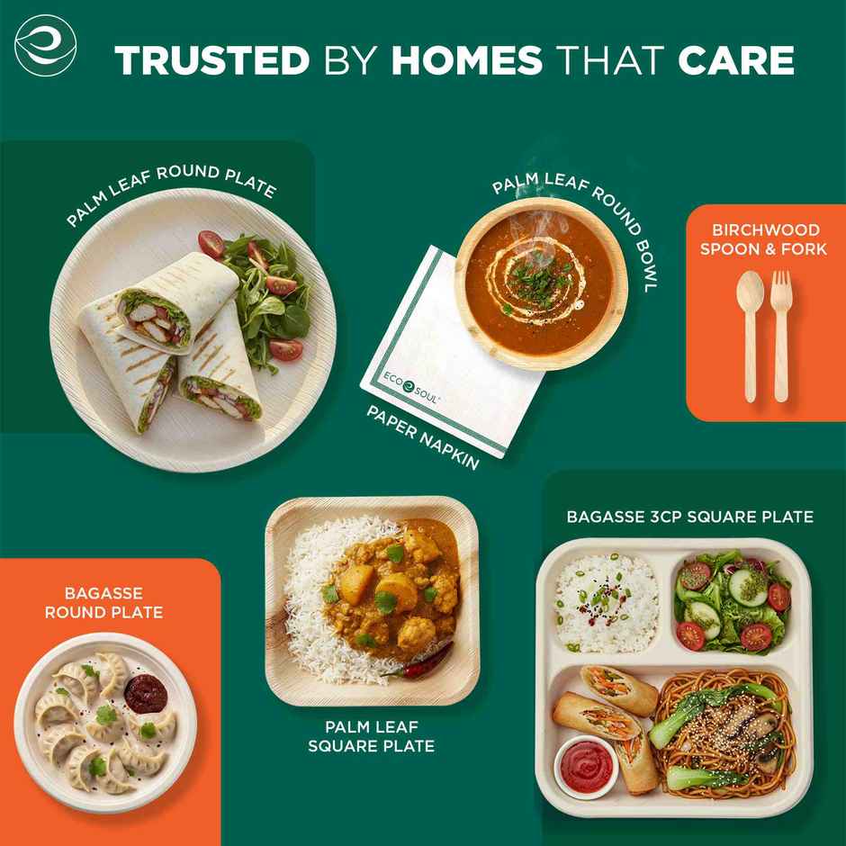 ECO SOUL | Palm Leaf Disposable Bowl | 150 ml | Square | 10 Count