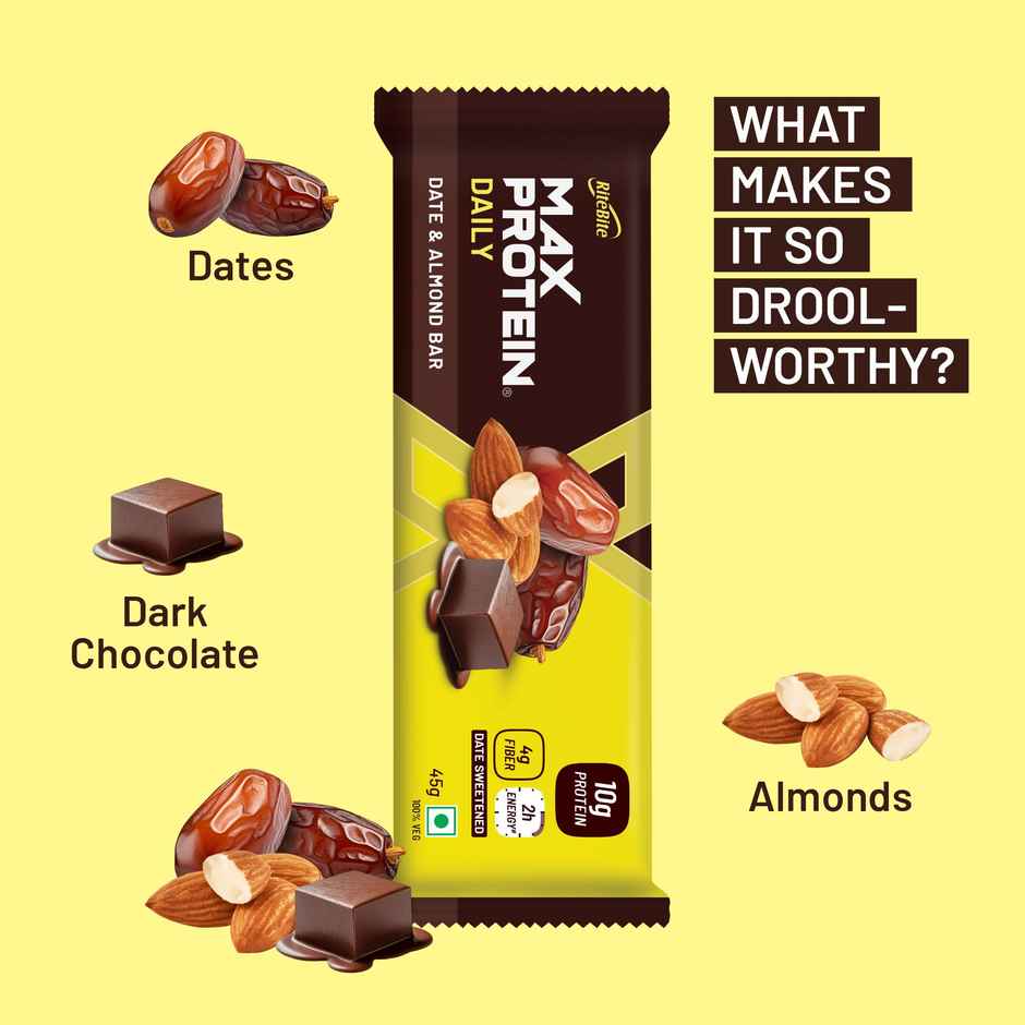 Buy RiteBite Max Protein 10g Protein Bar Date & Almond Combo Online ...