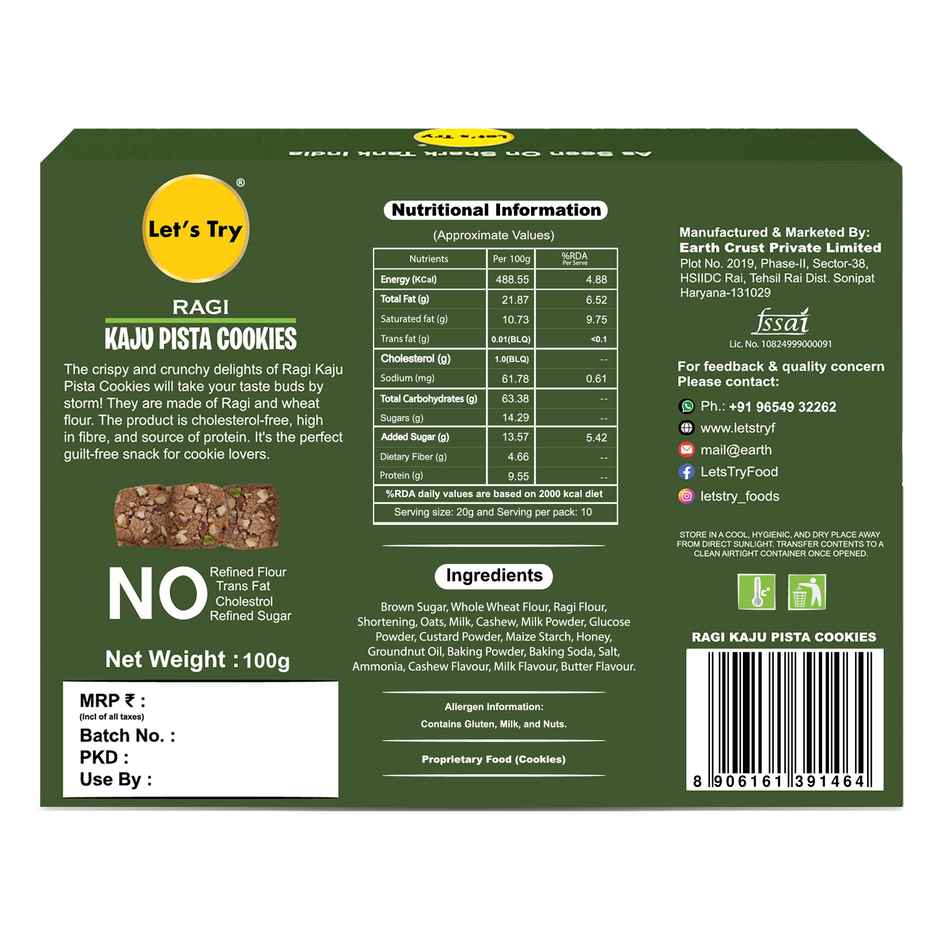 Let's Try Ragi Kaju Pista Cookies