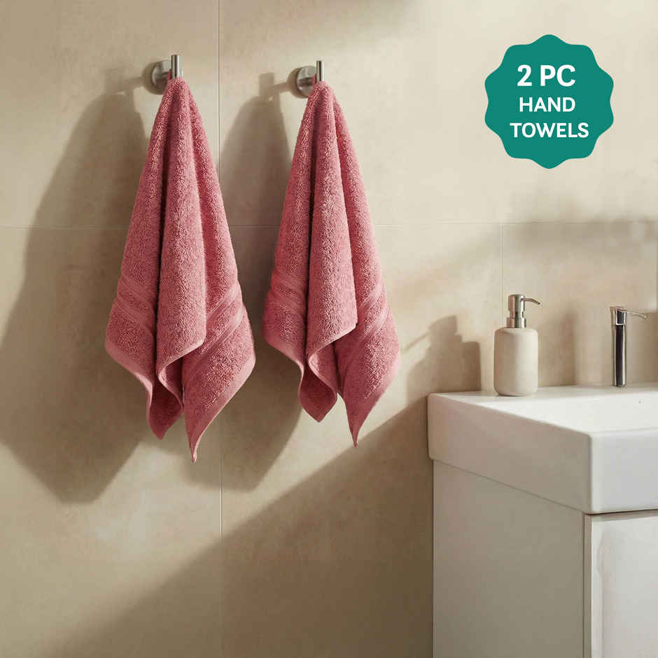 myTrident Comfort Living Cotton Hand Towel Set | Apple Red