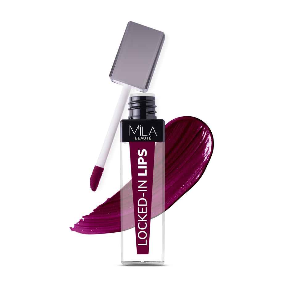 Mila Beaute Transfer-Proof Locked-In Liquid Lipstick- 13 Blackcurrant Cake
