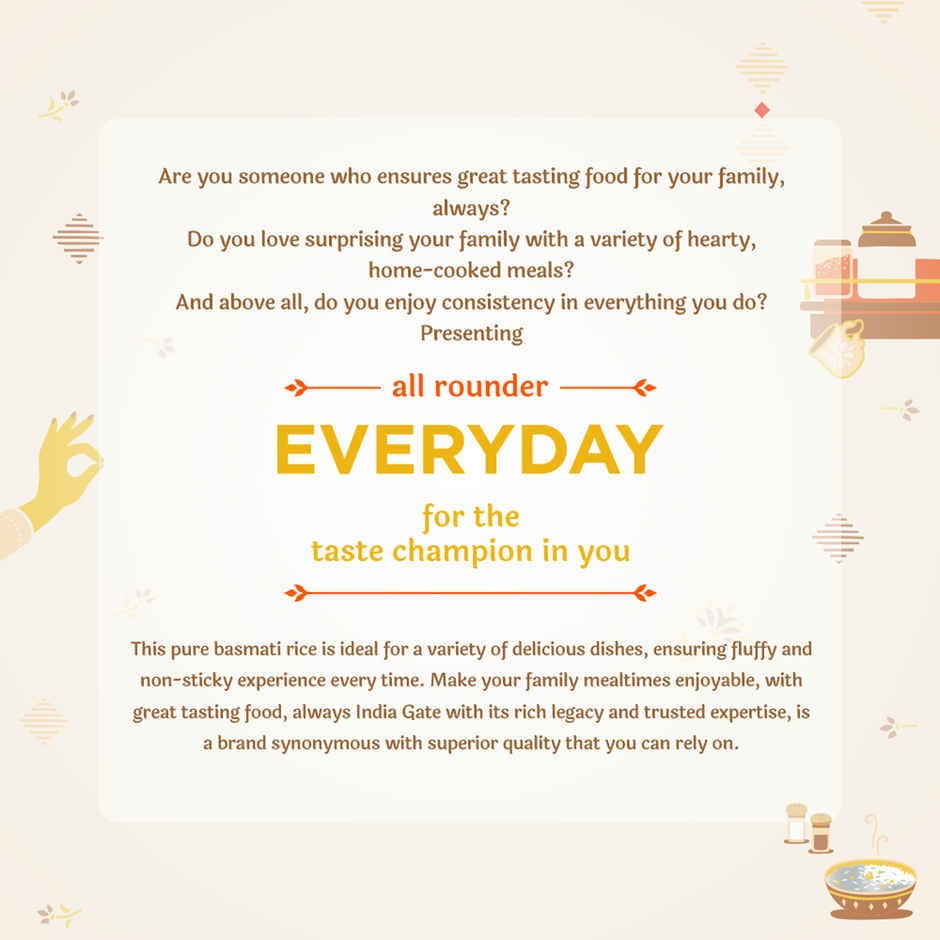 India Gate All Rounder Everyday Basmati Rice | Aged Rice | Fluffy and Non-Sticky