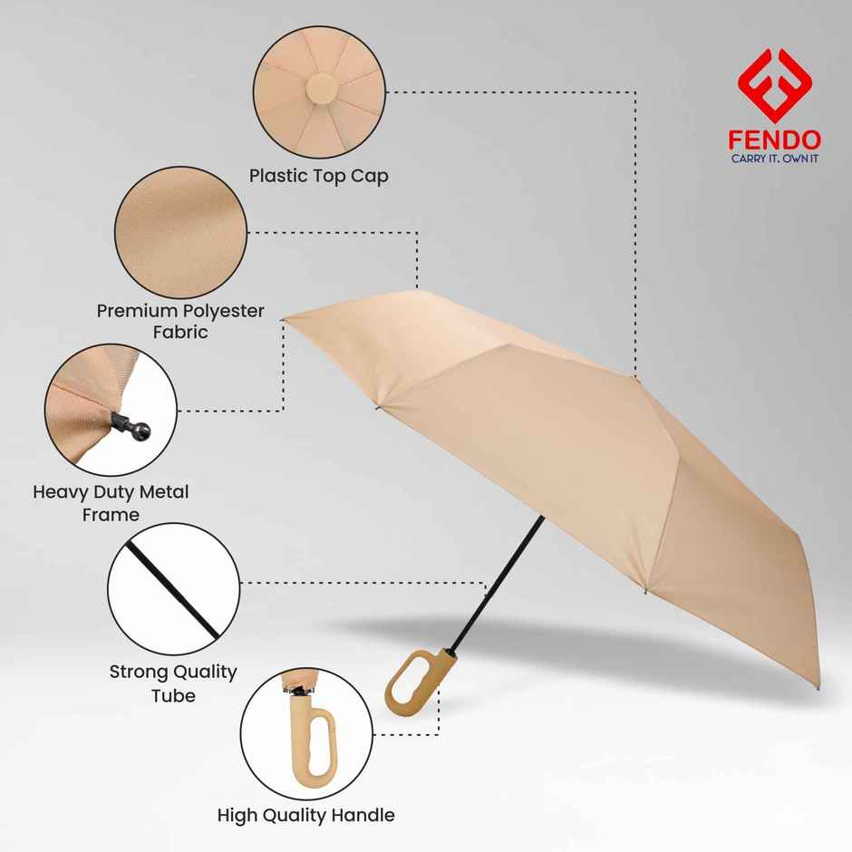 Fendo Clutch Umbrella | Peach | 20 Inch | 3 Fold