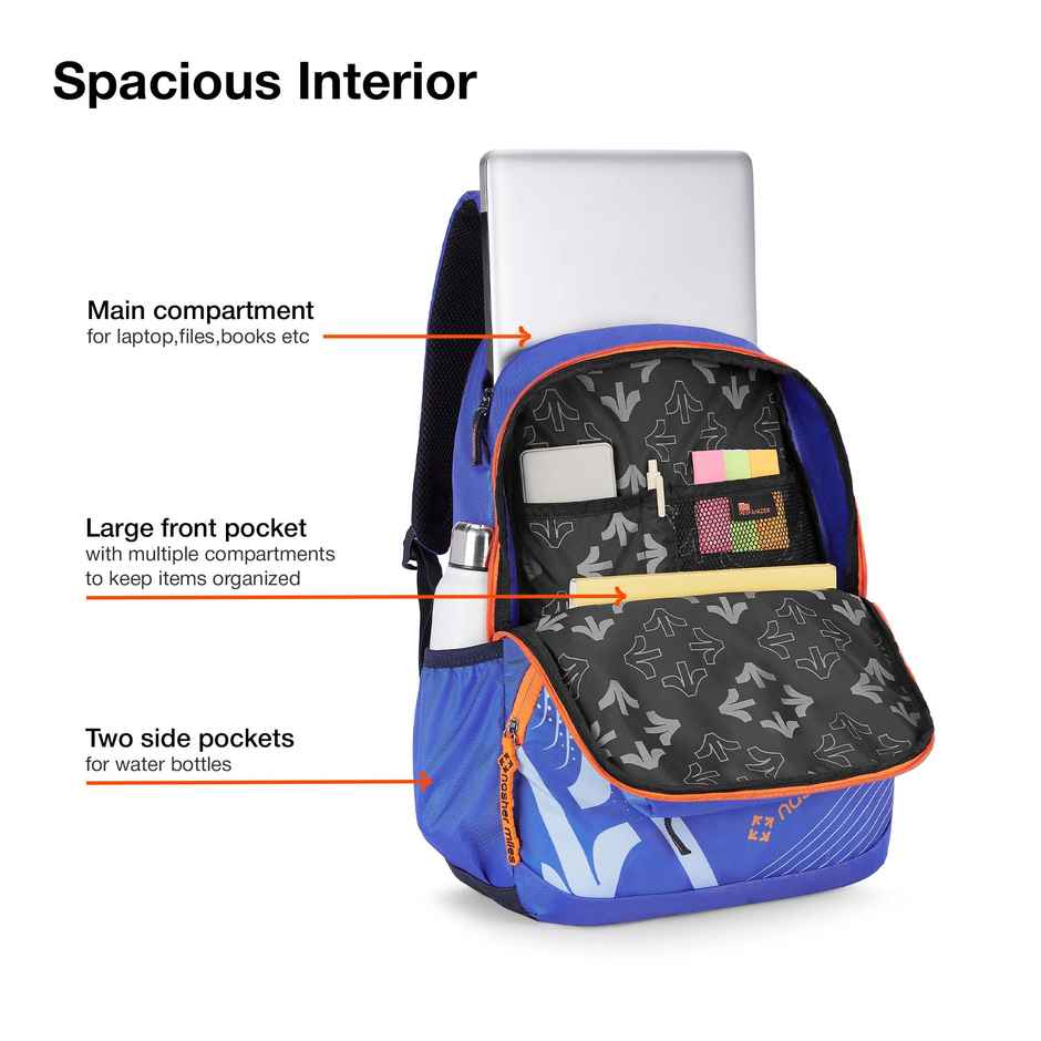 Nasher Miles Engineering Polyester Laptop Backpack with Rain cover | Blue - 36 L