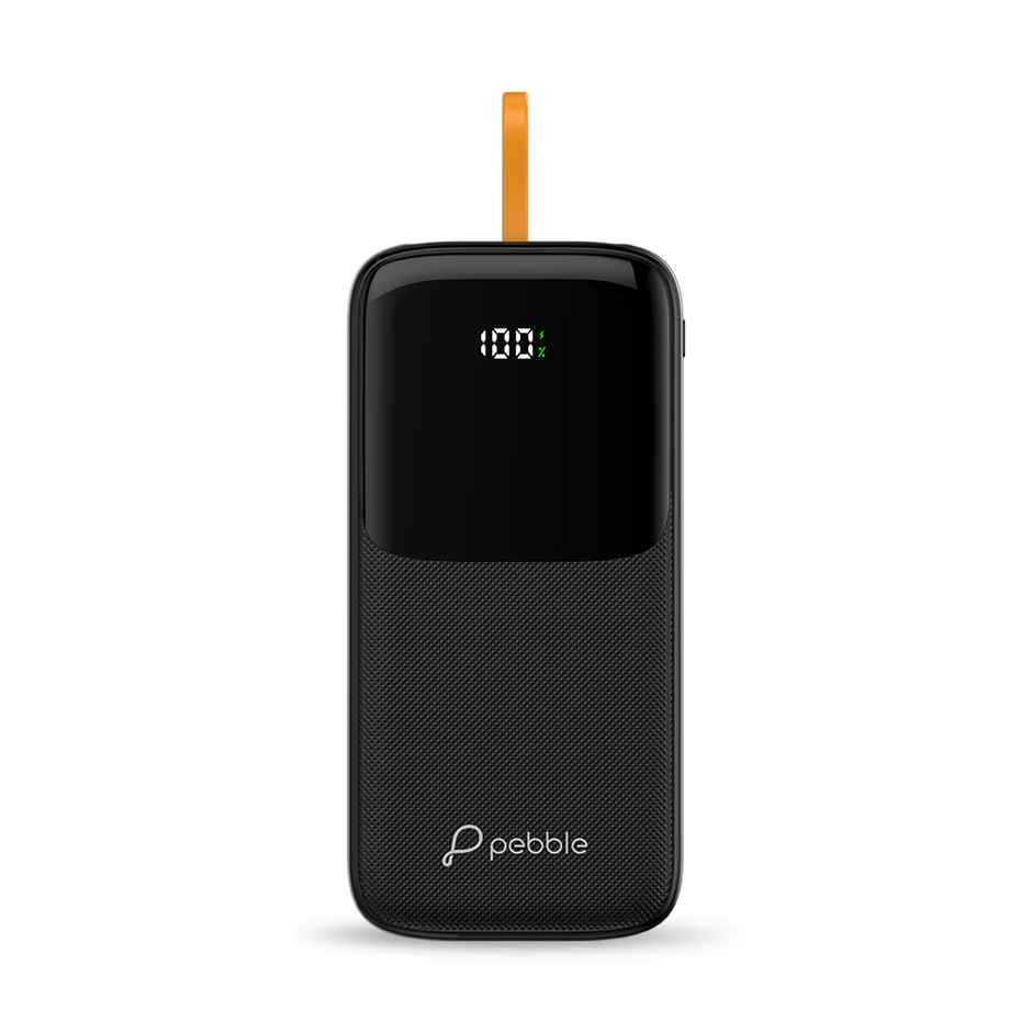 Pebble Rapid Electra10 10000mAh Power Bank | 22.5W Fast Charging | Inbuilt Cable & Display