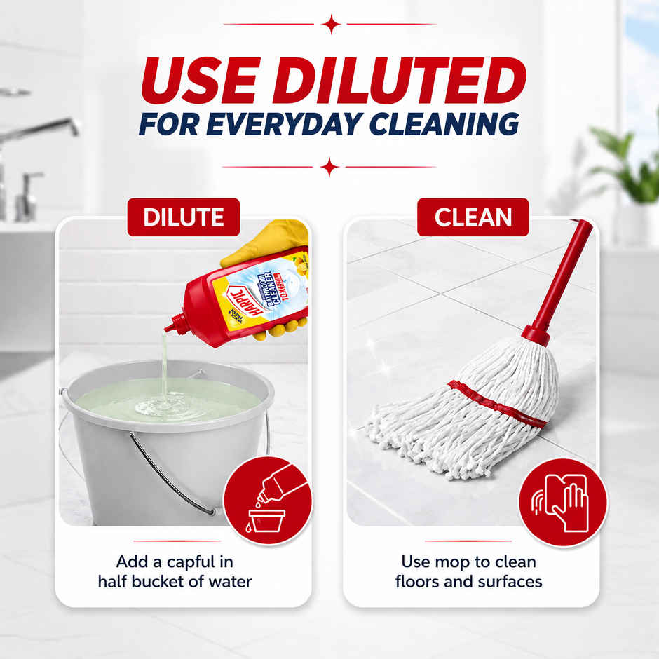 Harpic Lemon Bathroom Cleaner Liquid | Removes Bathroom Stains