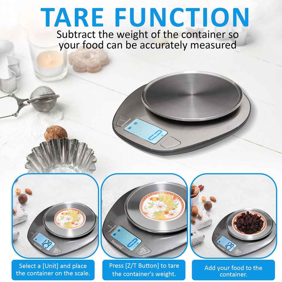 Themisto Th-Ws20 Digital Kitchen Weighing Scale Stainless Steel (5Kg)