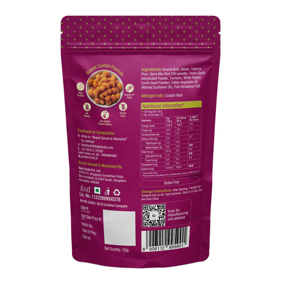 Protein Chef Baked Coated Peanuts | Masala Roasted Healthy Snacks