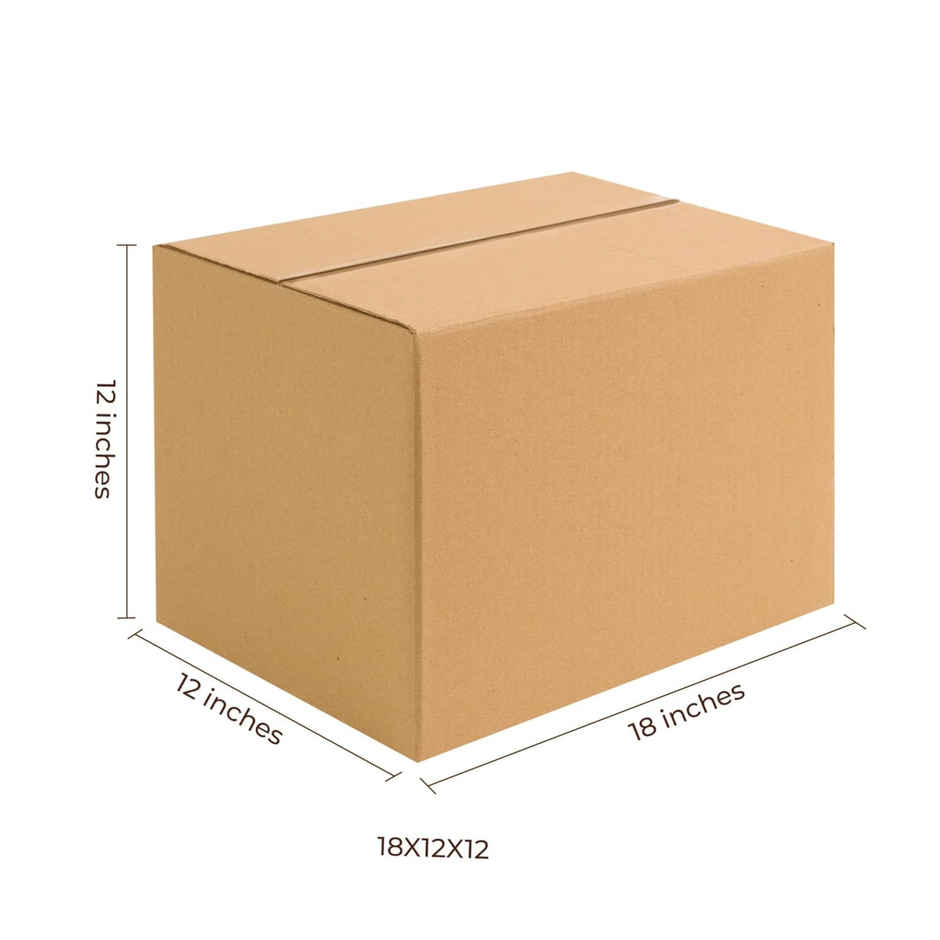 SE7EN Brown Corrugated Cardboard 5 Ply Box - 18 x 12 x 12 in