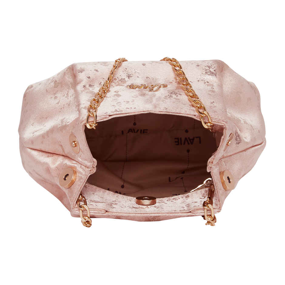 Lavie Women's Shaya Structured Potli Bags | Pouches for Festive Seasons & Wedding | Pink