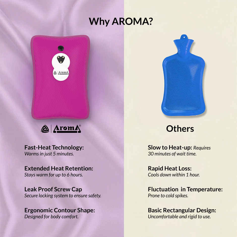 Aroma HGB6 Twill Design Heating Warm Gel Bag For BackPain, Bedwarmers, Joint Pain Relief | Pink