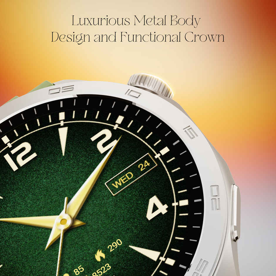 boAt Enigma Radiant Smartwatch | 1.43" AMOLED Display | Functional Crown - Olive Green