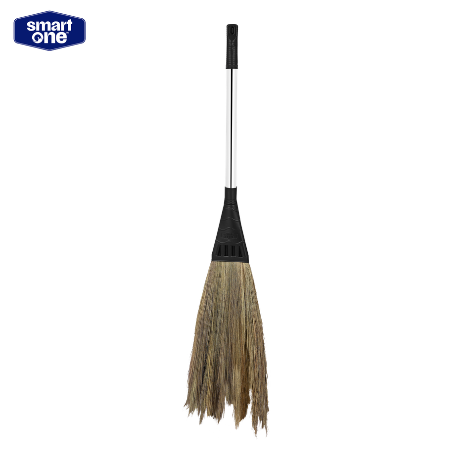 Smart One-Black- Five Fingers Handle Grass Broom, Silchar Grass, 49 Inch length, 450 gm
