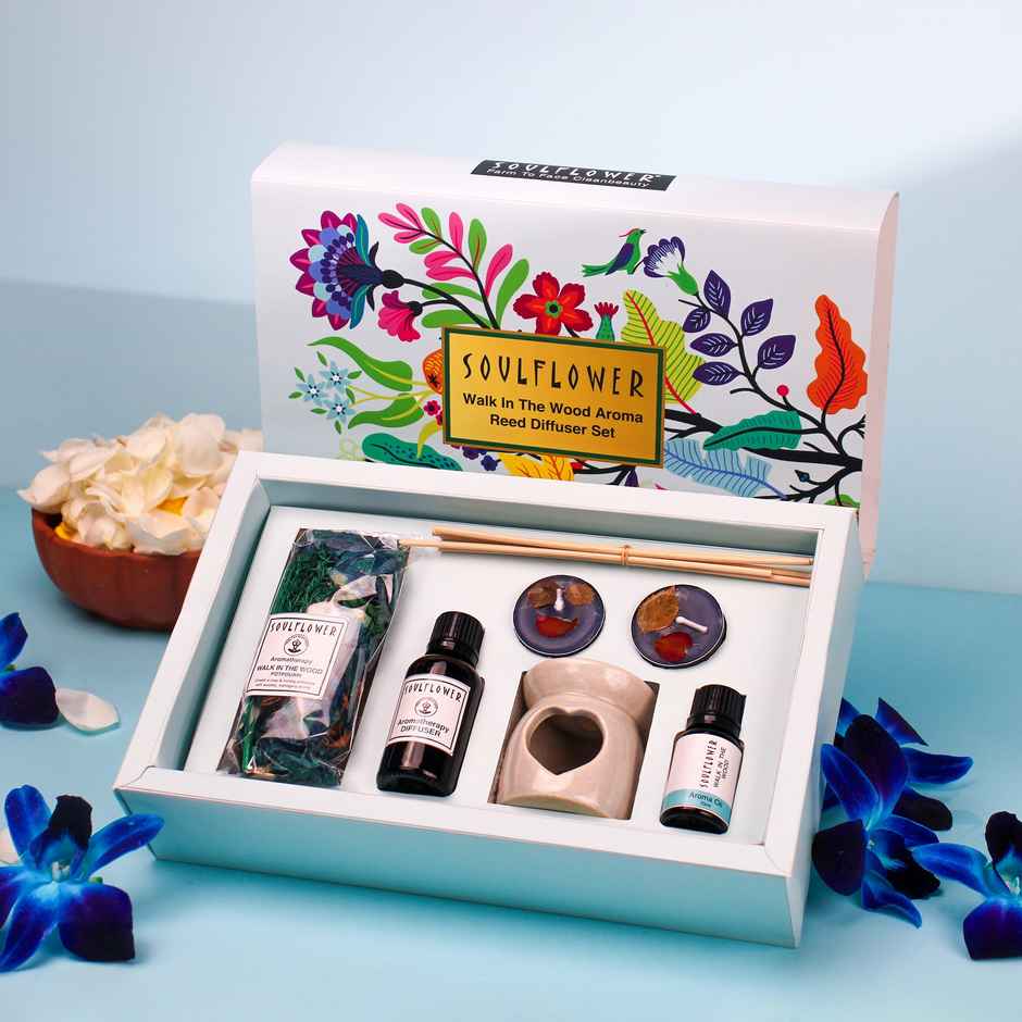 Soulflower Walk in the Wood Aroma Diffuser Gift Set