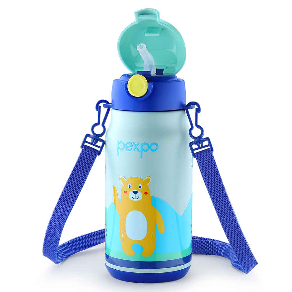 Pexpo Poggo Hot & Cold Stainless Steel Kids Bottle | Thermosteel Flask | Green | 425 ml