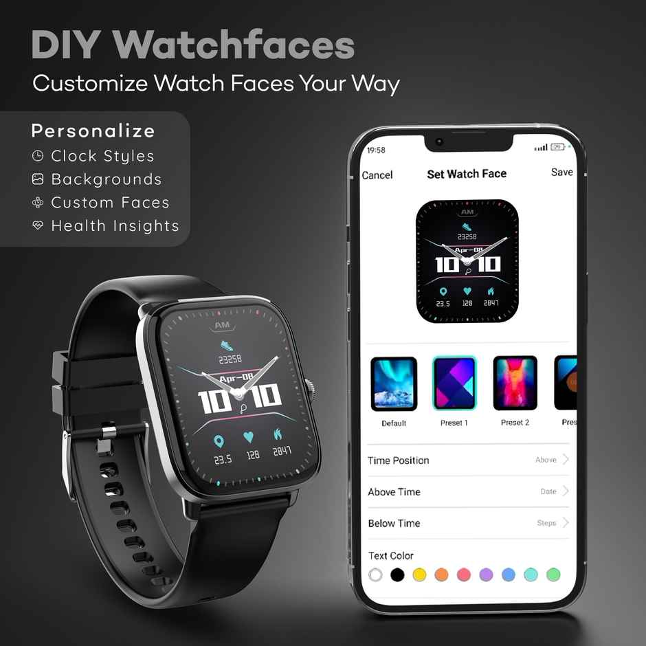 Pebble Ultra Rapid Smartwatch | 1.83 in HD Display, BT Calling, Fast Charge & Metal Build