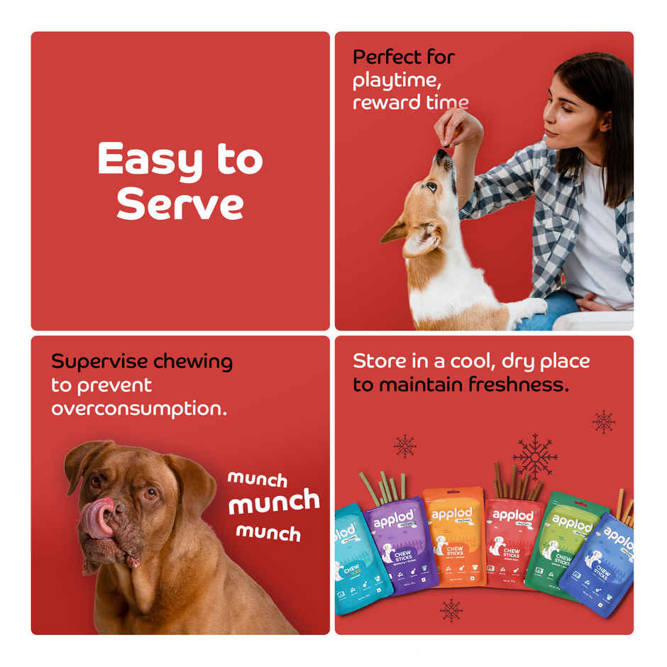 Applod Chicken Liver Chew Sticks Dog Treat | For Puppy & Adult | Suitable for all breeds