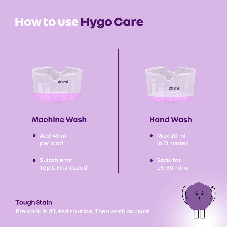 R for Rabbit Hygocare Liquid Detergent Liquid Detergent White LDHC1000 Baby Care