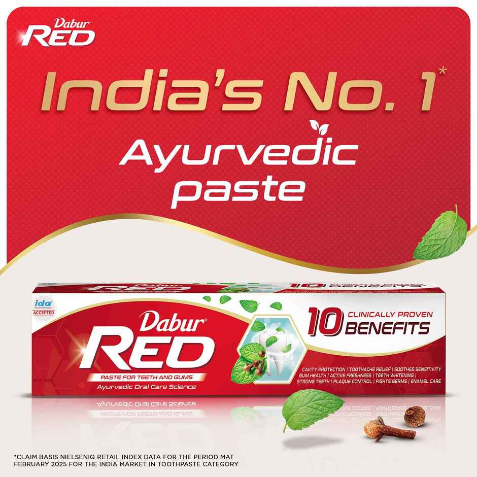 Dabur Red India's No.1 Ayurvedic Fluroide Toothpaste