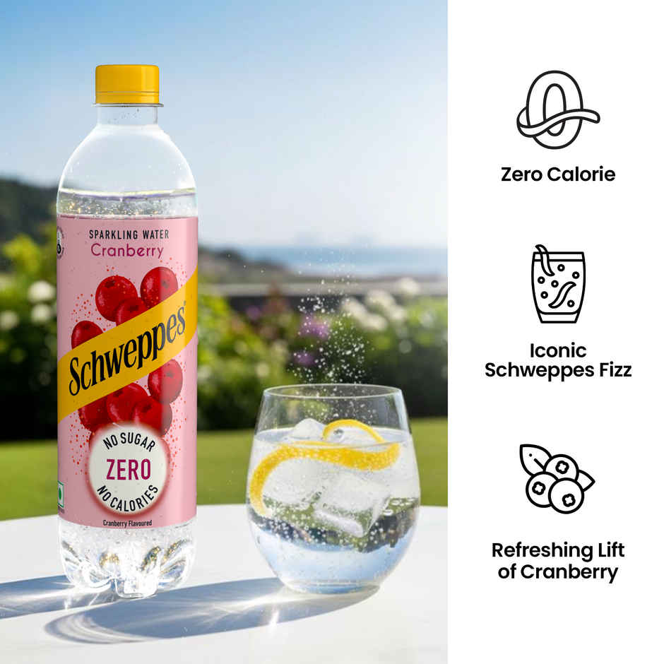 Schweppes Sparkling Water Cranberry | Zero Calories Flavoured Sparkling Water | The Coca-Cola Company