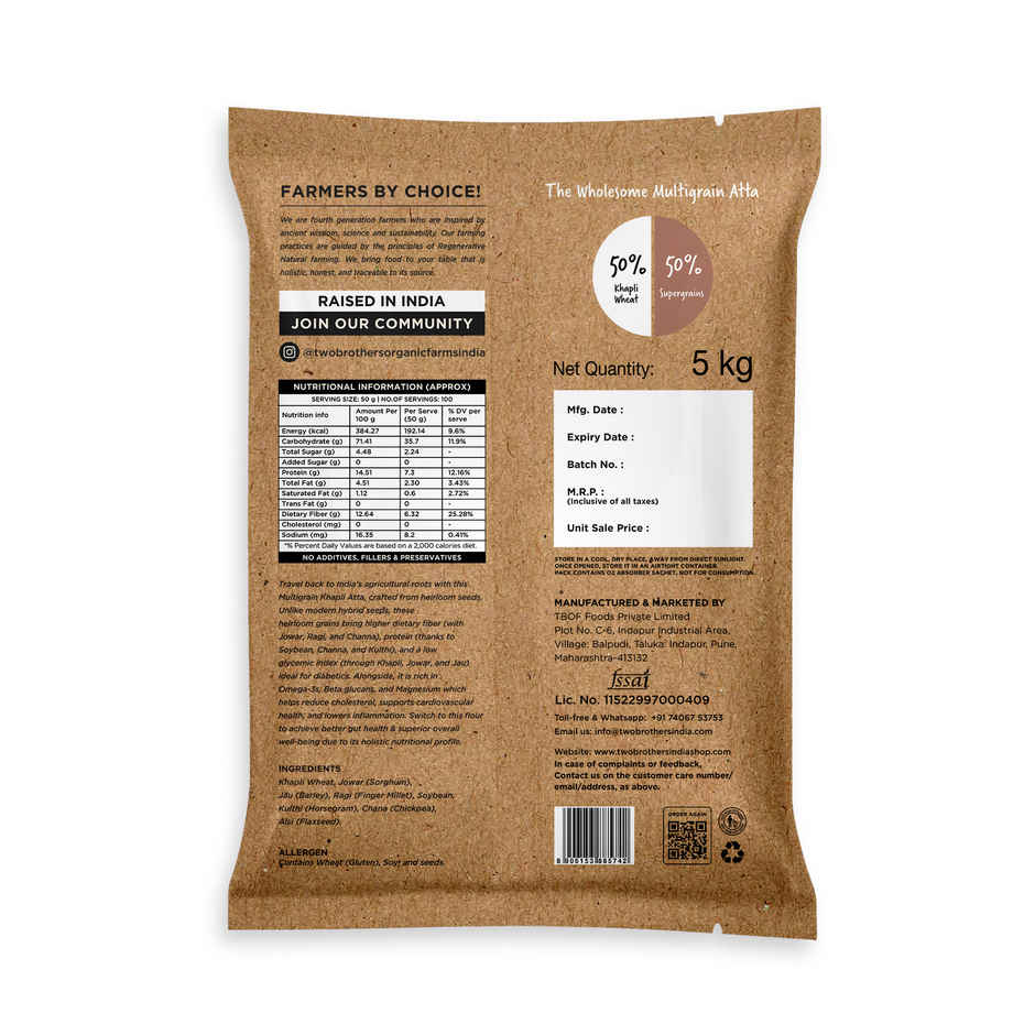 Two Brothers Khapli Multigrain Atta 8-grains-in-1