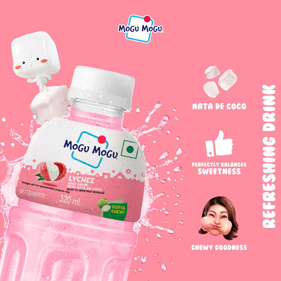 Mogu Mogu Lychee Fruit Drink with Nata de Coco