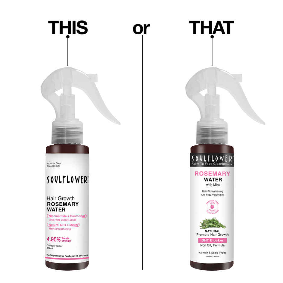 Soulflower Rosemary Water Hair Spray With Mint