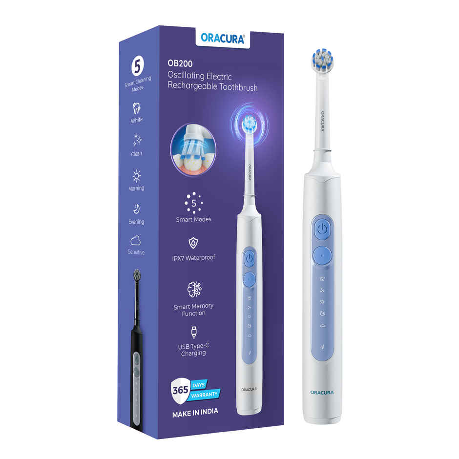 Oracura OB200 Oscillating Rechargeable Electric Toothbrush White