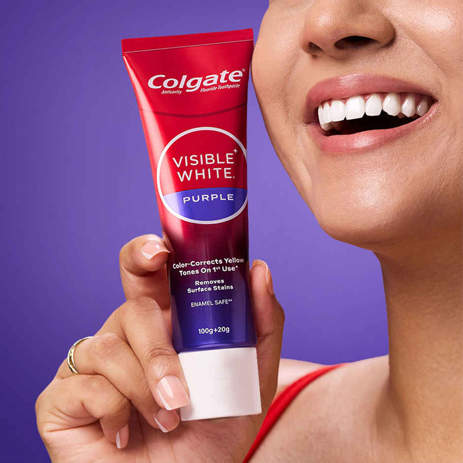 Colgate Visible White Purple Toothpaste | Removes Surface Stains | Enamel Safe
