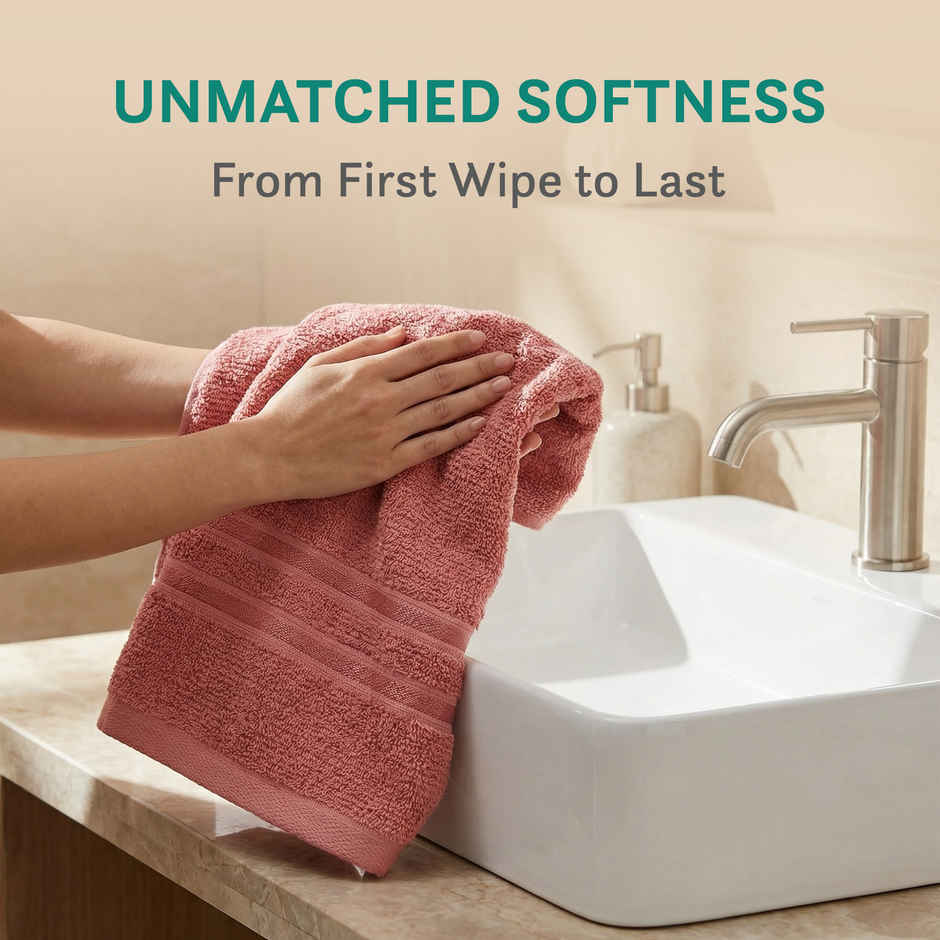 myTrident Comfort Living Cotton Hand Towel Set | Apple Red