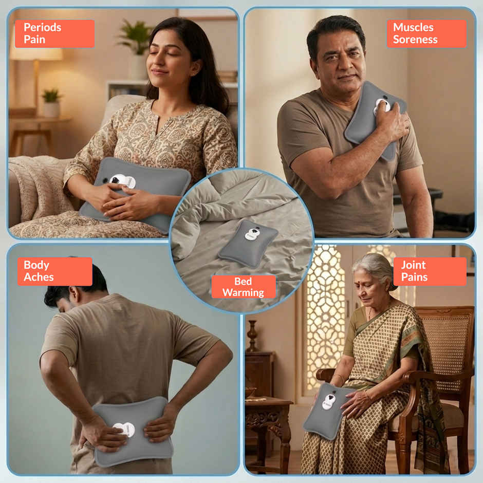 Aroma HGB6 Twill Design Heating Warm Gel Bag For BackPain, Bedwarmers, Joint Pain Relief | Brown