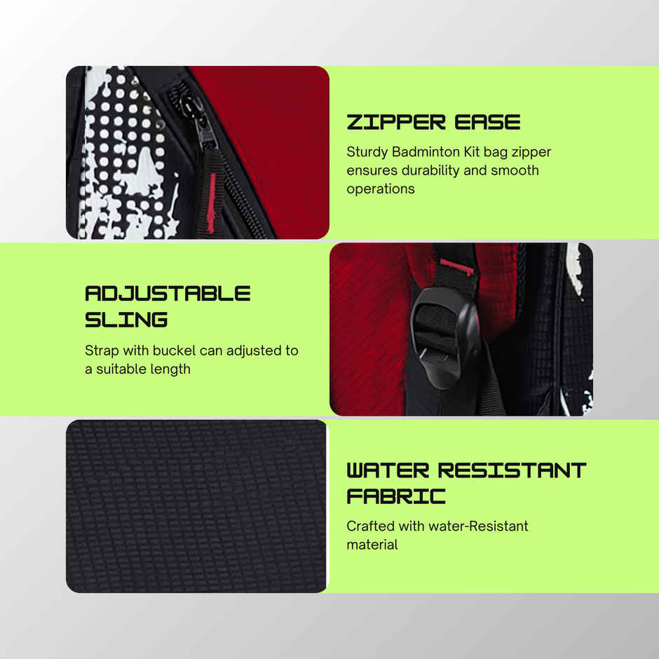 Jager Smith ORCA Badminton Sports Kit Bag | Red & Black