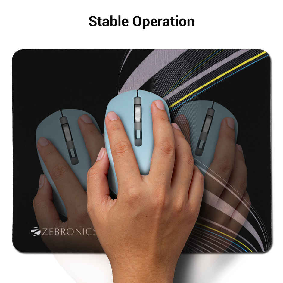 Zebronics MSP-X1 Mouse Pad, for Speed and Precision Operation, Smooth Cloth Surface, Roll and Go, Optimised for All Mouse Sensors, Anti Slip Rubber Base, Surface of 232 x 182 mm - Black