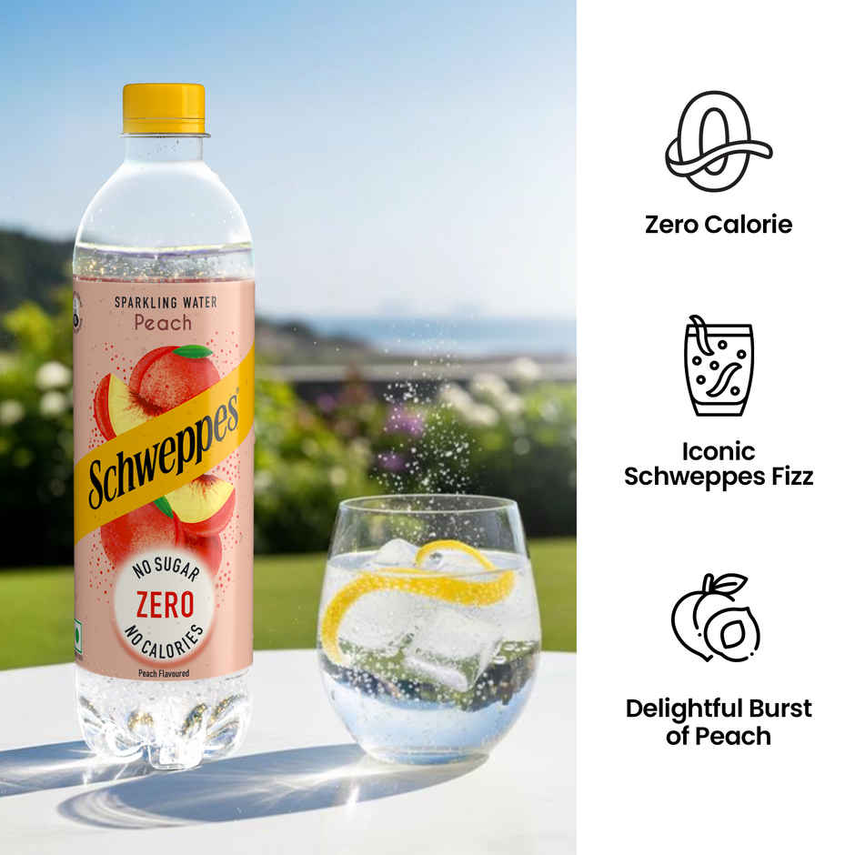 Schweppes Sparkling Water Peach | Zero Calories Flavoured Sparkling Water | The Coca-Cola Company