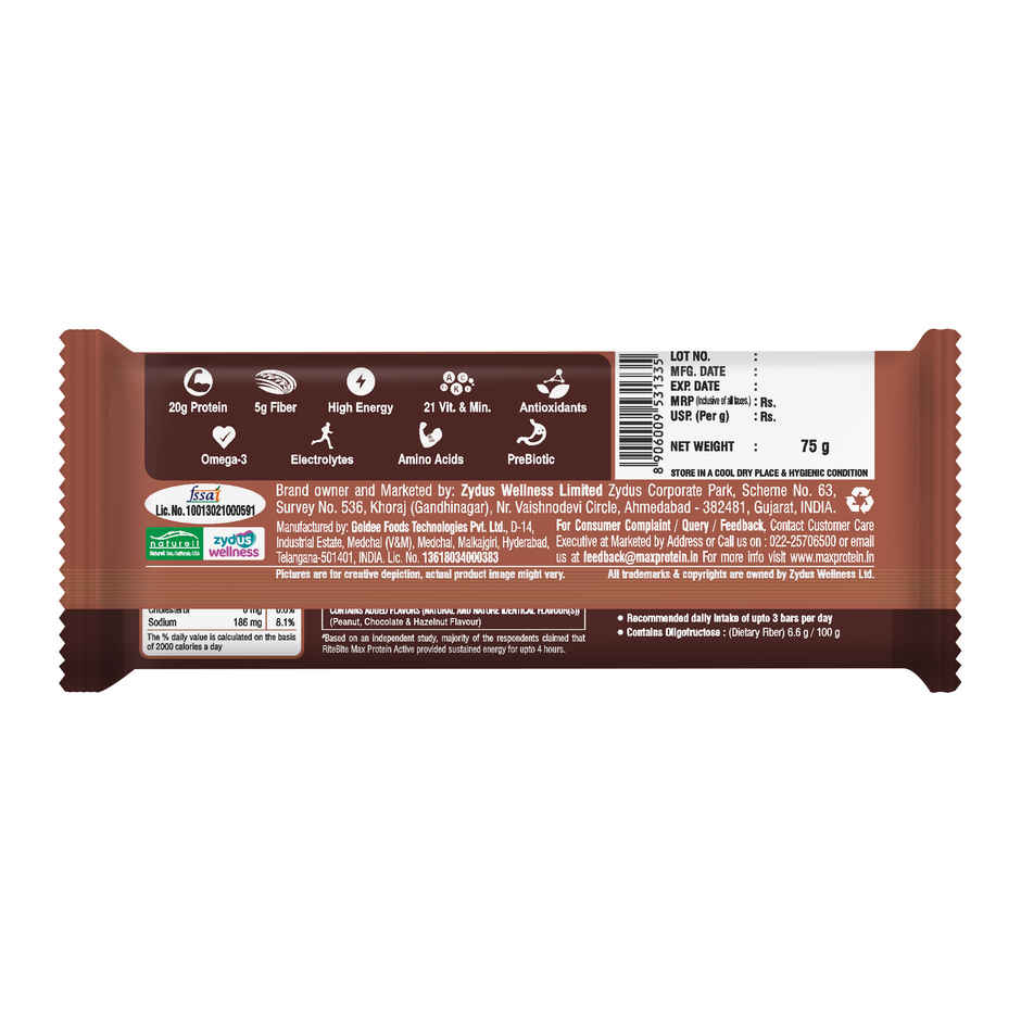 RiteBite Max Protein 20g Protein Bar Choco Fudge