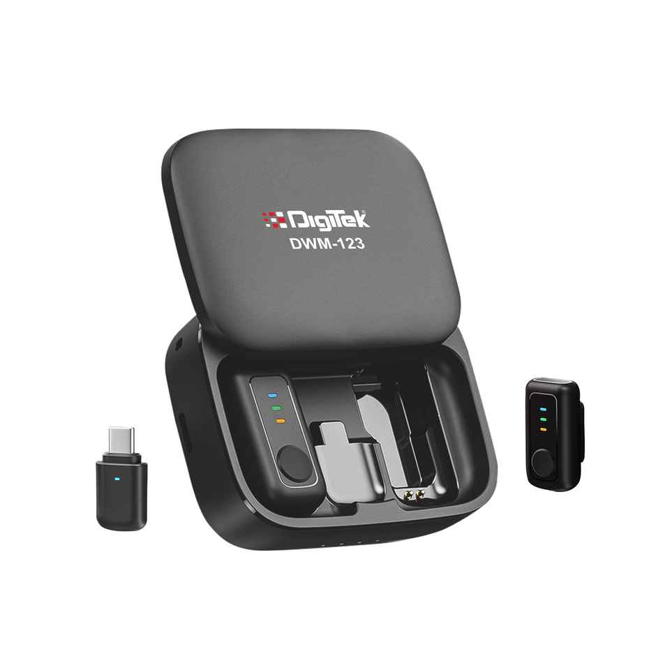 DWM-123 2 in 1 Wireless Microphone | 60m Range | USB C | For iPhone 15+ & Android | Type-C Connector Type