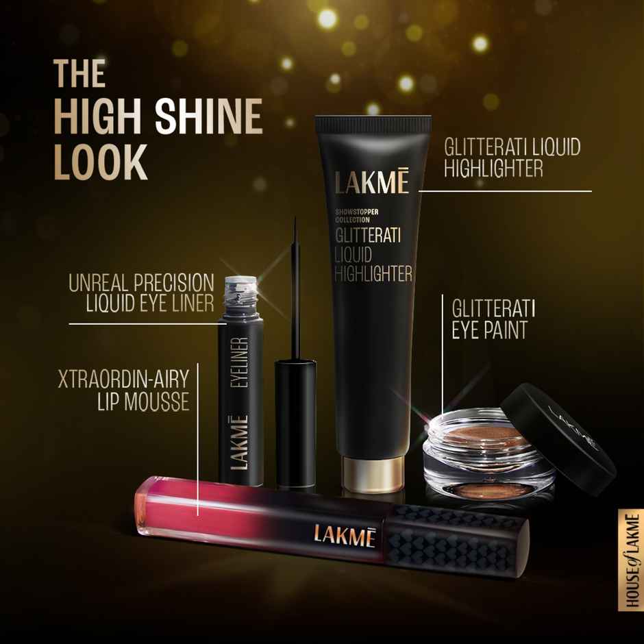 Lakme Unreal Precision Liquid Eye Liner Lightweight & Smudgeproof Eye Liner, Black