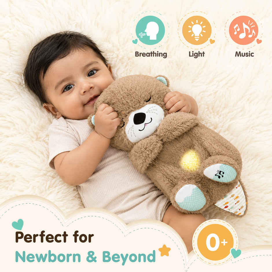 Kidology Breathing Teddy Bear Soft Toy with Music | Gift for Kids Girl | Plush Toy for Kids
