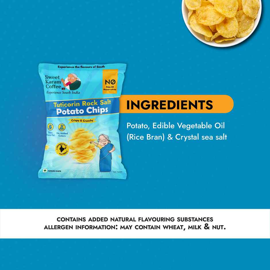 Sweet Karam Coffee | No Palm Oil Potato Chips | Tuticorin Rock Salt