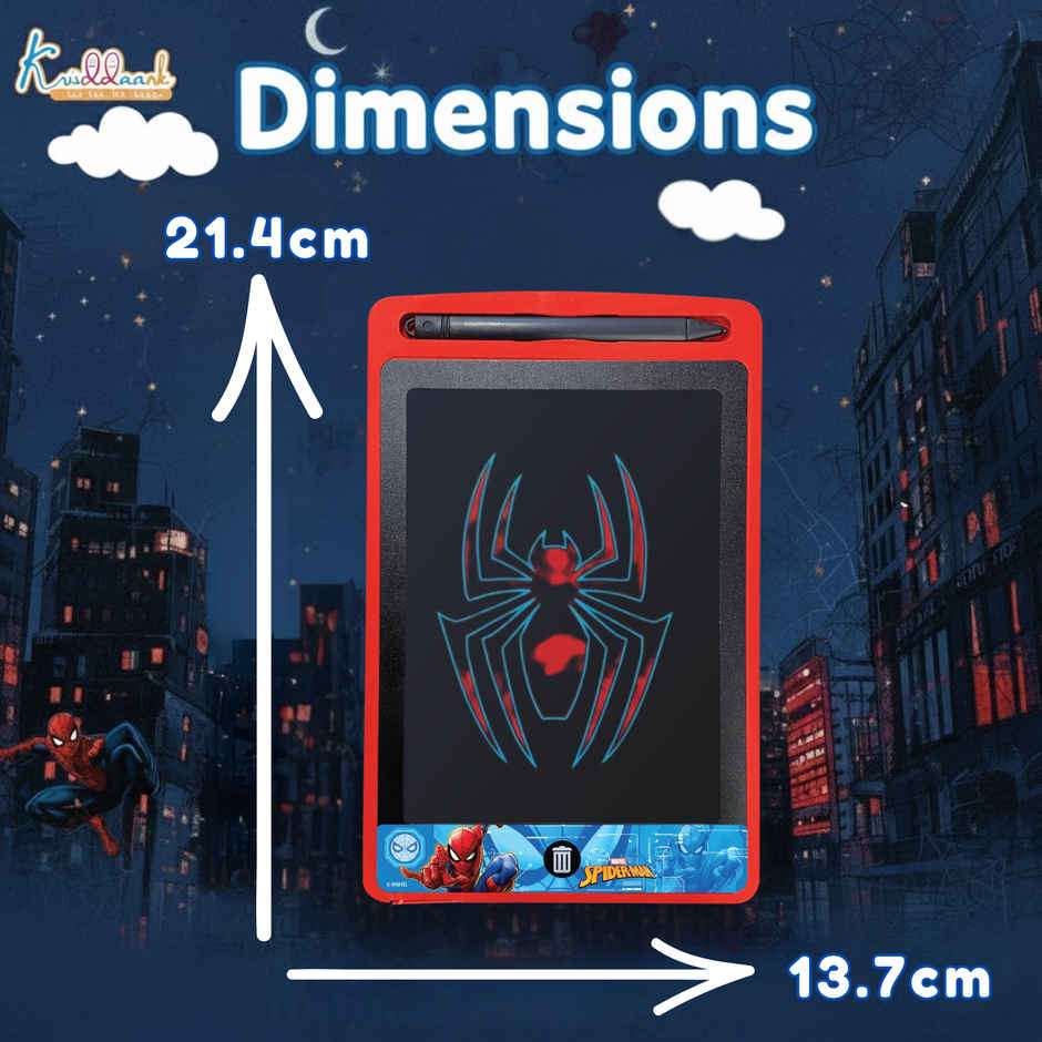 Kriiddaank Spiderman LCD Writing Tablet 10.5 Inch Electronic Drawing Pad Toddler Travel Slate Gift