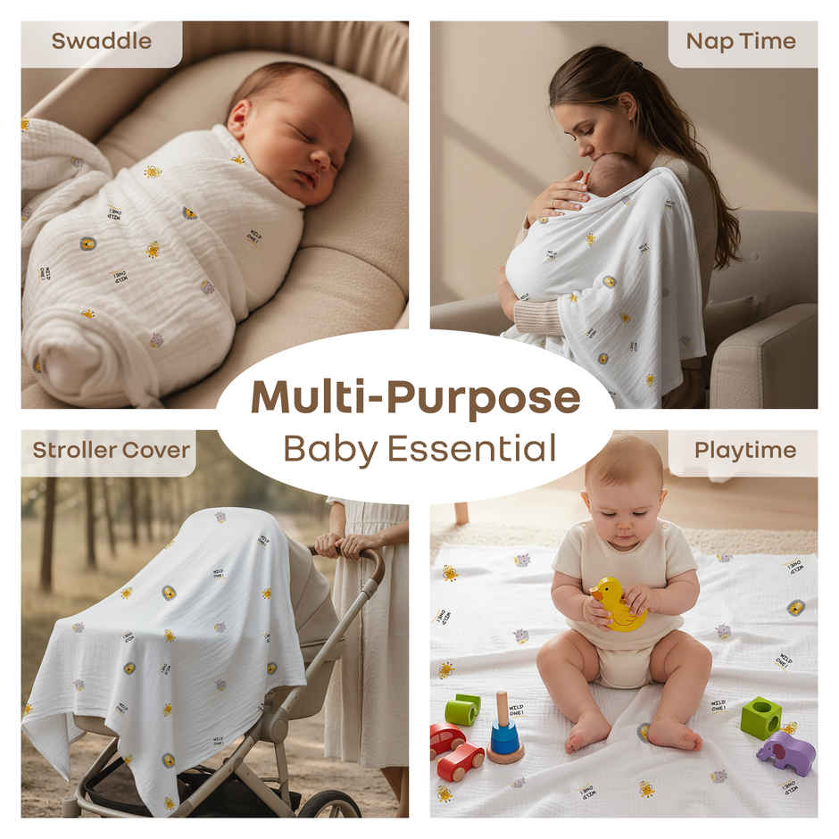 R for Rabbit Softkins Muslin Baby Blanket With 6 Layers