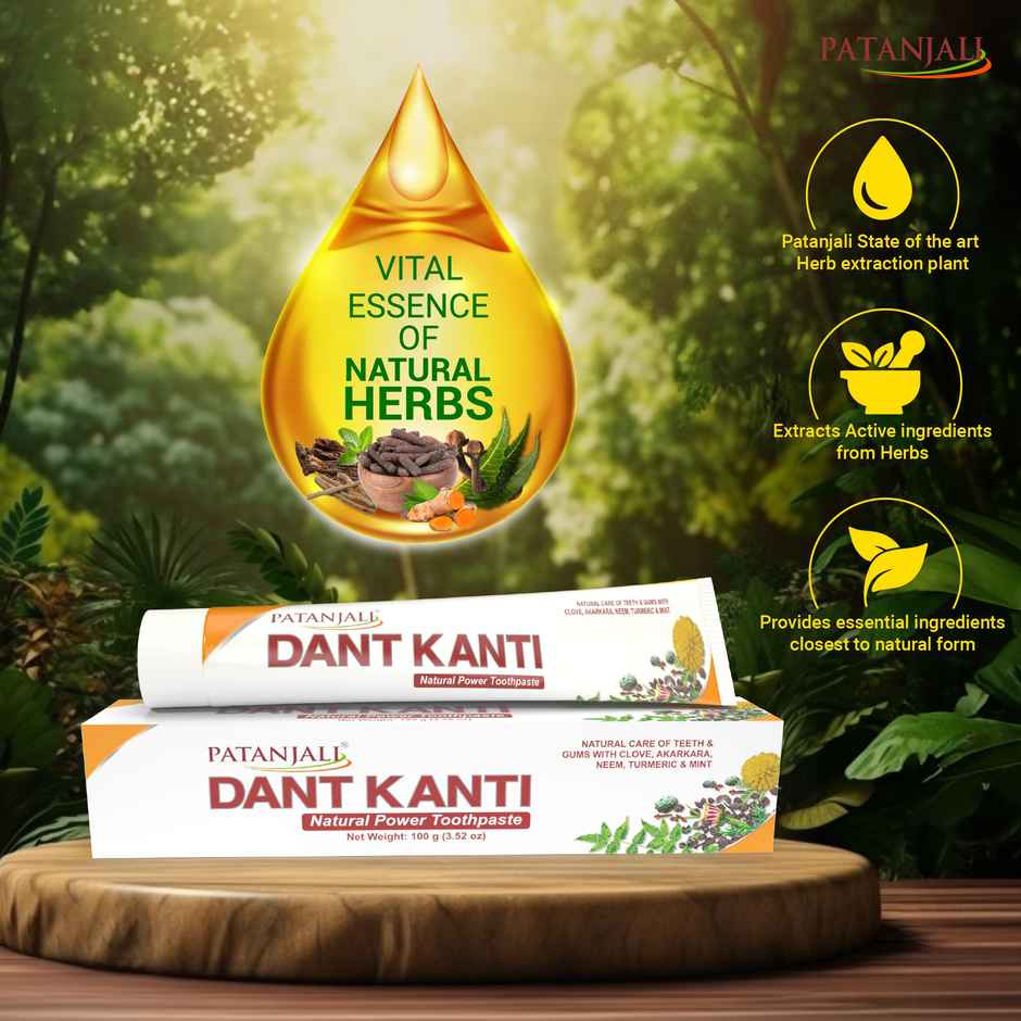 Patanjali Dant Kanti Natural Toothpaste Teeth Cleansers Paste For Strong Teeth and Gums Combo  