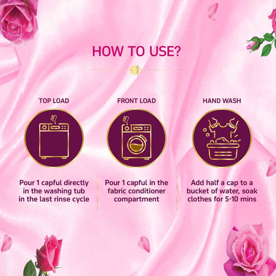 Softouch Yardley Fabric Conditioner | Long Lasting Fragrance for Clothes | Windsor Rose | 790 + 190 ml